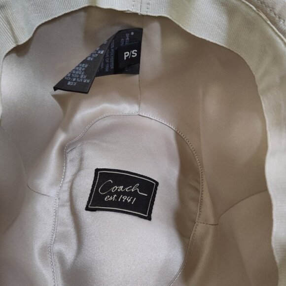 COACH Tan Signature Jacquard Fedora Styled Hat Logo S - Picture 5 of 8